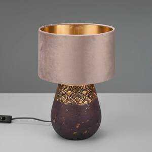 Kiran asztali lámpa Ø26cm kerámiatalp barna