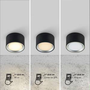 LED downlight Fallon 3-step-dim, fehér/acél