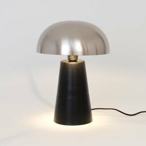 Asztali lámpa Fungo, alsó sugárzó, fekete/ ezüst
