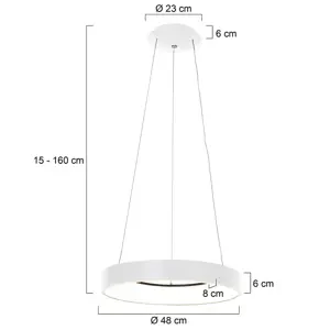 LED lógó világítás Ringlede, Ø 48 cm, fehér