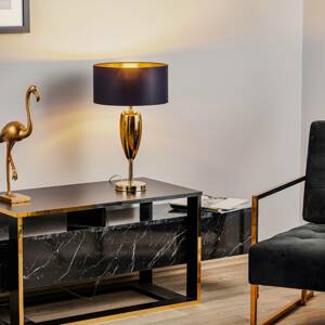 Show Ogiva - fekete és arany textil asztali lámpa