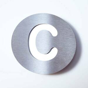 Round rozsdamentes acél házszám - „C”