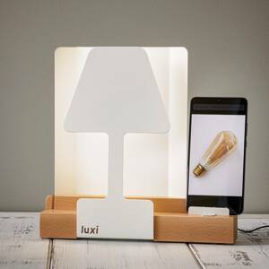 Luxi LED asztali lámpa beépített töltőállomással