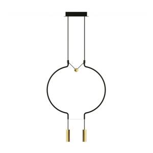 Axolight Liaison P2 függő lámpa fekete/arany 56 cm