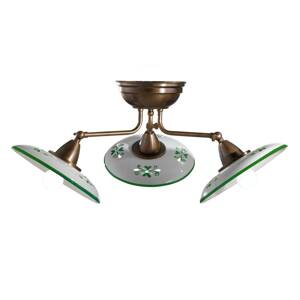 Bassano - három égős kerámia lámpa, zöld