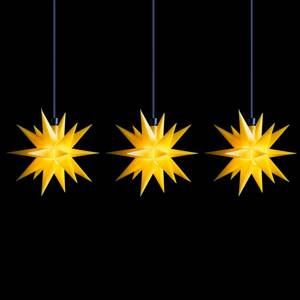 LED fényfüzér mini csillagok kültéri 3 égős sárga