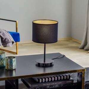 Roller asztali lámpa, fekete/arany, 30 cm magas