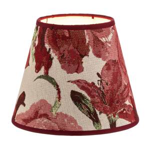 Sofia lámpaernyő 15,5 cm magas, virágmintás piros