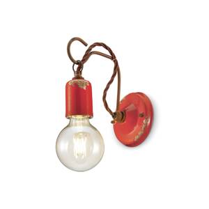 C665 fali lámpa vintage stílusban, piros