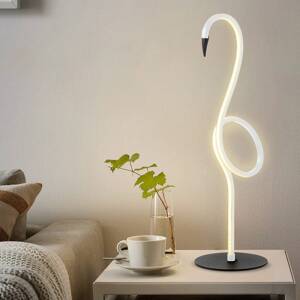 Flamingo LED-es asztali lámpa, fehér, fém, 50 cm magas