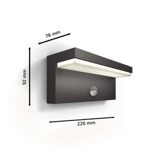 Philips LED kültéri fali lámpa Bustan UE, érzékelő, 4000 K