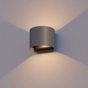 Calex LED kültéri fali lámpa ovális, fel/le, magasság 10cm, antracit
