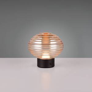 Earl LED-es újratölthető asztali lámpa, fekete/borostyán, magasság 14,5