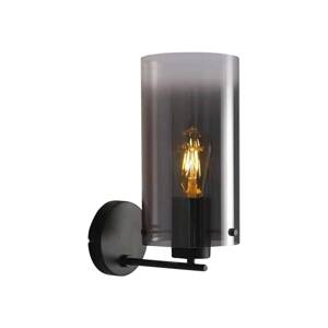Ventotto fali lámpa, fekete, füstszürke, szélesség 15 cm, fém