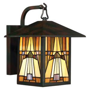 Kültéri fali lámpa Inglenook, színes üveg, 31,4cm