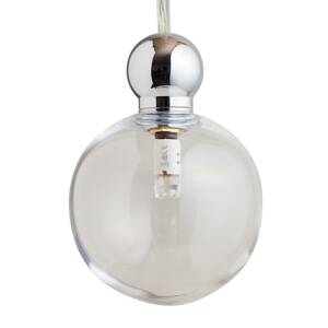 EBB & FLOW Uva M függő lámpa, gömb ezüst, átlátszó