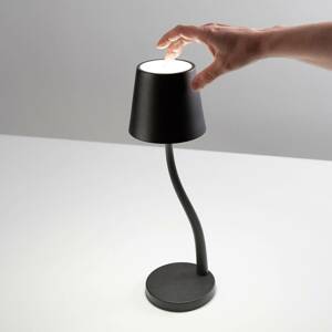LED asztali lámpa Judy, akkumulátor, IP54, fekete