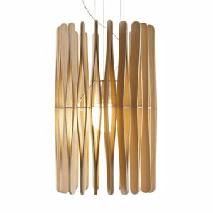 Fabbian Stick fa függő lámpa, hengeres, 43 cm