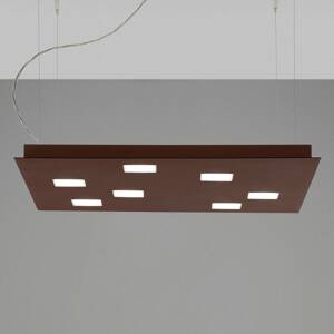 Fabbian Quarter - barna LED függő lámpa hét izzós