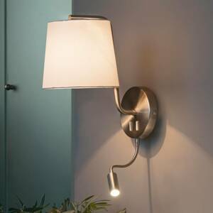 Textil fali lámpa Berni LED olvasólámpával