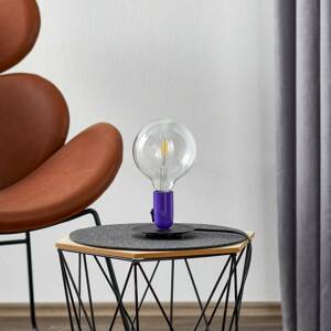 FLOS Lampadina LED asztali lámpa lila, láb fekete