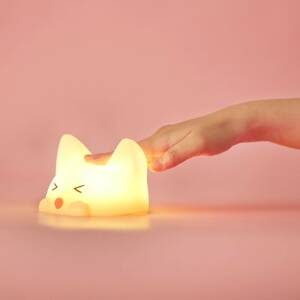 akku LED éjszakai fény Catty Cat, 7 szín + hang