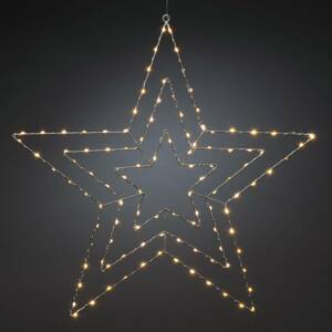 Ezüst csillag LED deco lámpa 66x64 cm