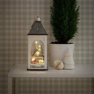 LED dekoratív lámpás házzal és karácsonyfával