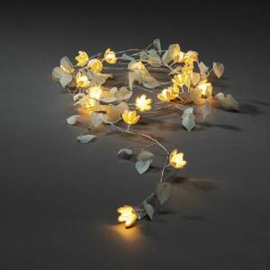LED fényfüzér, levelek és virágok Clear / fehér