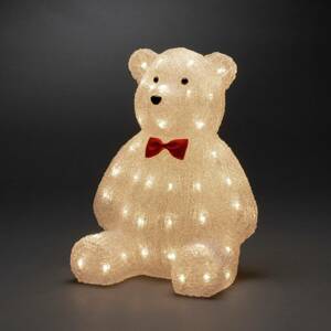LED dekoratív mackó figura Clear IP44 magas. 38 cm