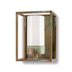 Kültéri fali lámpa Cubic³ 3366 antik sárgaréz/opal