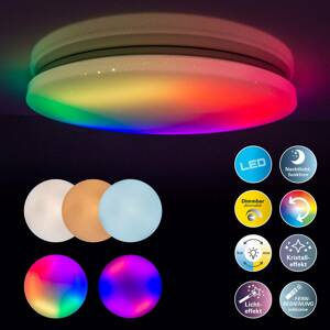 LED mennyezeti lámpa Rainbow, szab., RGBW, éjsz.fé