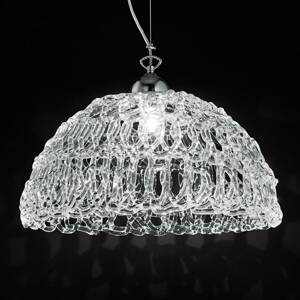 Átlátszó üveg függő lámpa Cobweb, 46 cm