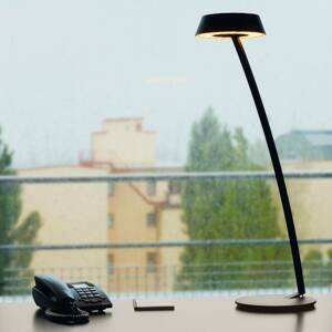OLIGO Glance LED asztali lámpa ívelt fekete matt