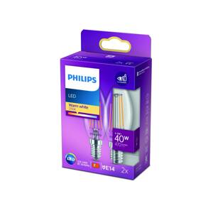 Philips LED gyertya izzószál E14 4,3W 2700K 2db