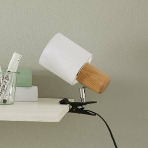 Clampspots modern csíptetős lámpa, fehér búrával