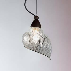 Függő lámpa Chiocciola átlátszó üveg lámpabúrával