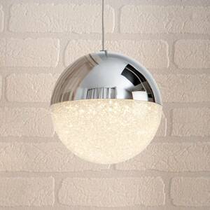 LED függő lámpa Sphere, króm, egy izzós, Ø 12 cm
