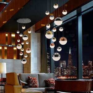 LED függő lámpa gömb többszínű 14-izzós, App