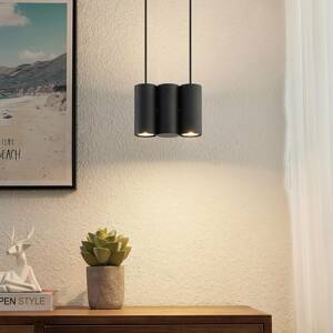 Lucande Cesur függő lámpa, három izzós, fekete