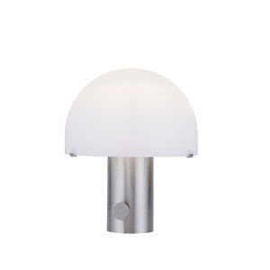 Design asztali lámpa acél fehérrel és fényerőszabályzóval - Gomba