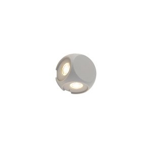 Design fali lámpa ezüst, 4-es LED-es lámpával, IP54 - Silly
