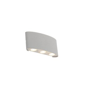 Design kültéri fali lámpa ezüst, LED 6 lámpákkal - Silly