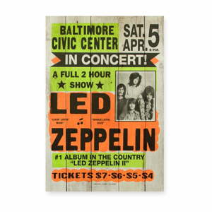 Led Zeppeling borovi fenyő falitábla, 60 x 40 cm - Really Nice Things