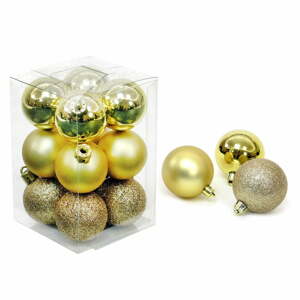 Navidad 12 db-os aranyszínű karácsonyfadísz szett - Unimasa