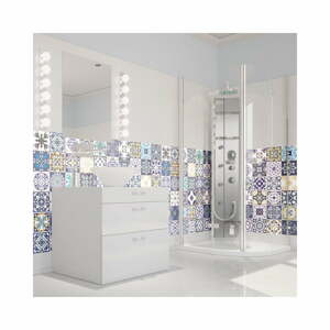 Wall Decal Tiles Azulejos Cyprus 60 db-os falmatrica szett, 15 x 15 cm - Ambiance