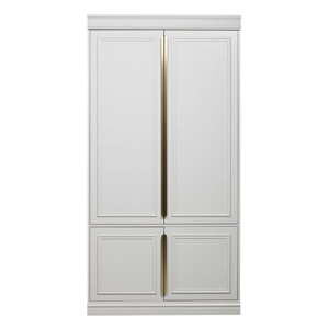 Világosszürke borovi fenyő ruhásszekrény klasszikus ajtóval 110x215 cm Organze – BePureHome
