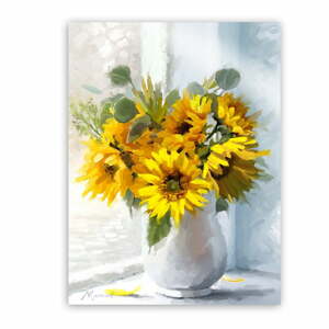 Canvas Flowers Sunflowers kép, 60 x 80 cm - Styler