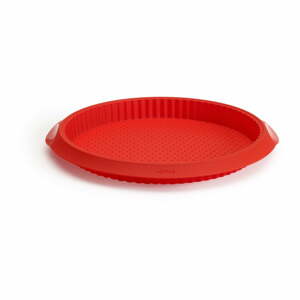 Piros lyukacsos szilikon quiche sütőforma, ⌀ 28 cm - Lékué