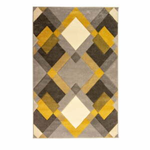 Nimbus szürke-sárga szőnyeg, 120 x 170 cm - Flair Rugs